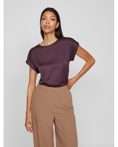 VIELLETTE S/S SATIN TOP - NOOS