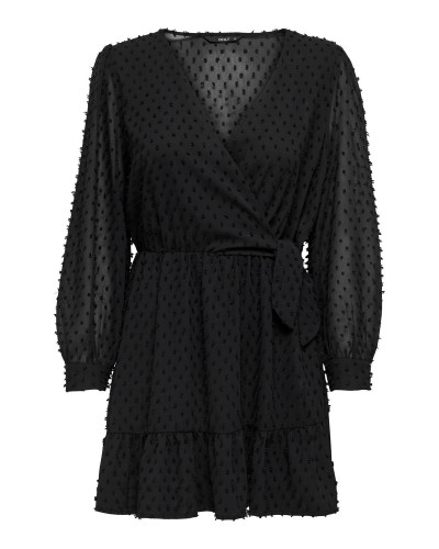 ONLTIVA L/S DOBBY FAKE WRAP DRESS WVN