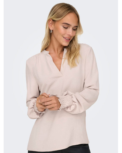 ONLMETTE V-NECK LS SMOCK TOP NOOS WVN