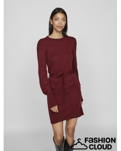 VIAVA L/S BELT SHORT KNIT DRESS - NOOS