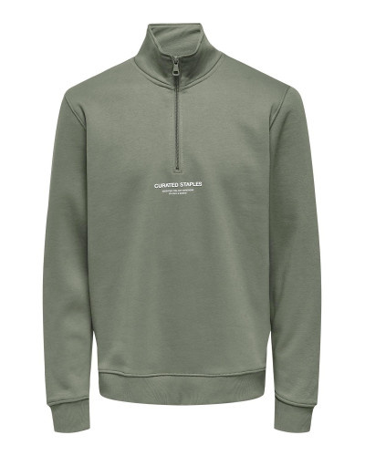 ONSCURATED REG HALF ZIP SWEAT NOOS