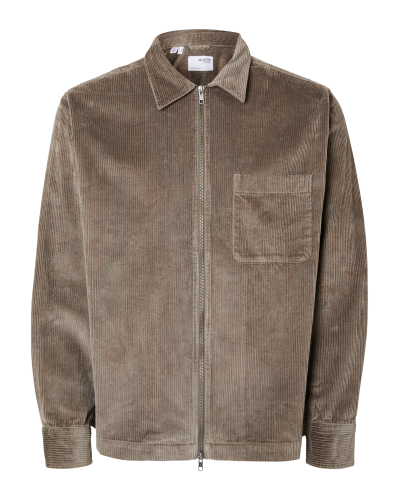 SLH-JAKE CORD OVERSHIRT LS ZIP NOOS