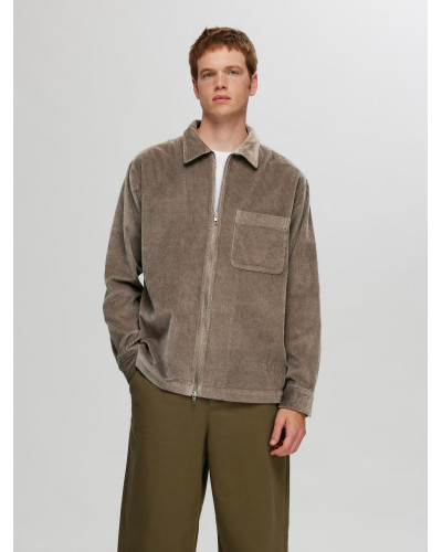 SLH-JAKE CORD OVERSHIRT LS ZIP NOOS