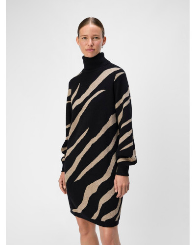 OBJRAY L/S KNIT ROLLNECK DRESS AOP NOOS