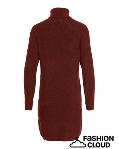 VIRANDY  L/S HIGH NECK KNIT DRESS/KA