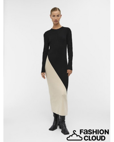 OBJESTER BLOCK L/S KNIT DRESS REP