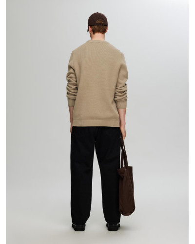 SLHDANE LS KNIT STRUCTURE CREW NECK NOOS