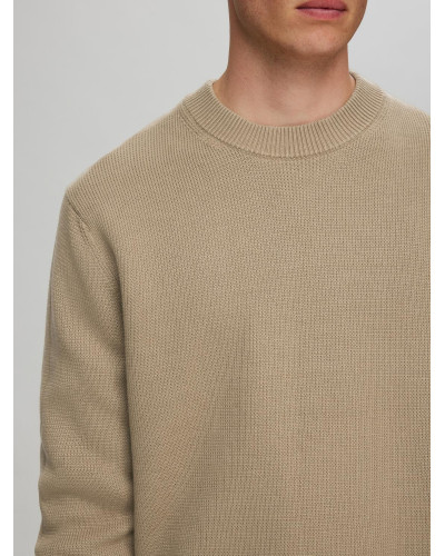 SLHDANE LS KNIT STRUCTURE CREW NECK NOOS