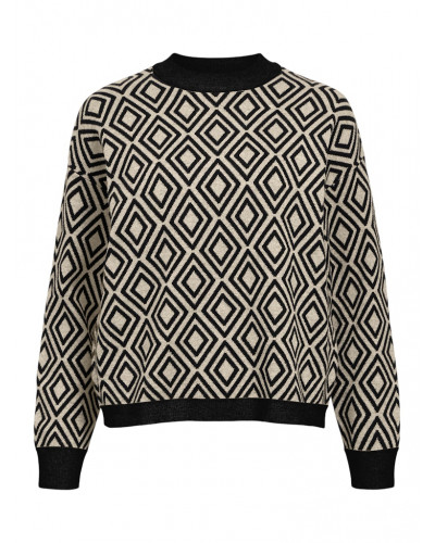 OBJRAY LO L/S KNIT PULLOVER AOP NOOS