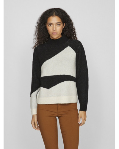 VICILIA HIGH NECK L/S JAQUARD TOP - NOOS