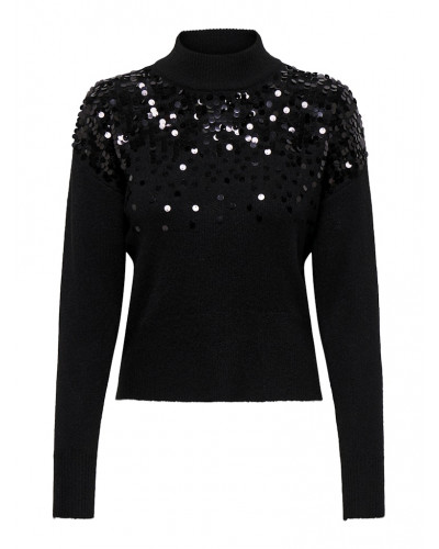 ONLALBA LS SEQUINS HIGH NECK KNT