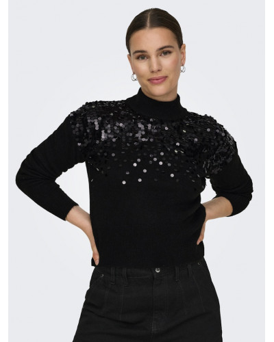 ONLALBA LS SEQUINS HIGH NECK KNT