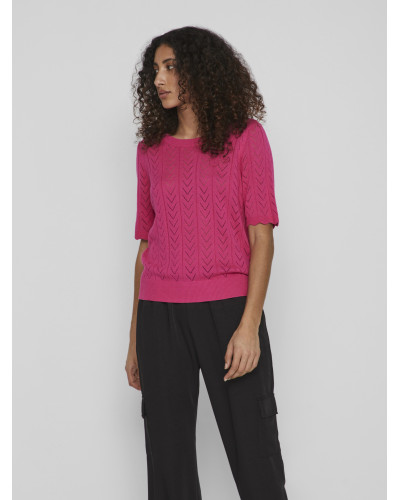 VISHELLEY O-NECK 2/4 KNIT TOP - NOOS